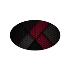 Red Black Abstract Pride Abstract Digital Art Sticker (oval)