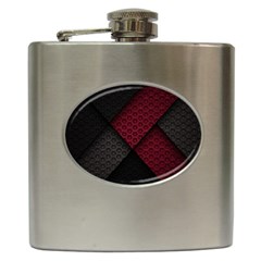 Red Black Abstract Pride Abstract Digital Art Hip Flask (6 Oz) by Jancukart