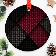 Red Black Abstract Pride Abstract Digital Art Round Ornament (two Sides)