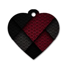 Red Black Abstract Pride Abstract Digital Art Dog Tag Heart (two Sides) by Jancukart