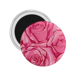 Pink Roses Pattern Floral Patterns 2 25  Magnets by Jancukart