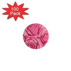 Pink Roses Pattern Floral Patterns 1  Mini Magnets (100 Pack) 