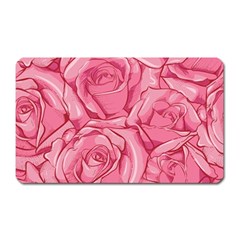 Pink Roses Pattern Floral Patterns Magnet (rectangular)