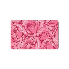 Pink Roses Pattern Floral Patterns Magnet (name Card)