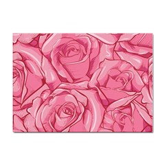 Pink Roses Pattern Floral Patterns Sticker A4 (10 Pack)