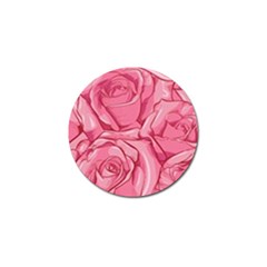 Pink Roses Pattern Floral Patterns Golf Ball Marker by Jancukart