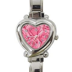 Pink Roses Pattern Floral Patterns Heart Italian Charm Watch