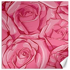 Pink Roses Pattern Floral Patterns Canvas 12  X 12 