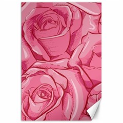 Pink Roses Pattern Floral Patterns Canvas 20  X 30 