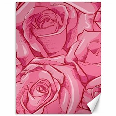 Pink Roses Pattern Floral Patterns Canvas 36  X 48 