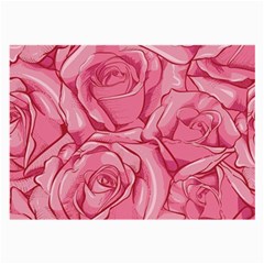 Pink Roses Pattern Floral Patterns Large Glasses Cloth