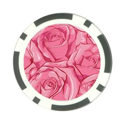 Pink Roses Pattern Floral Patterns Poker Chip Card Guard