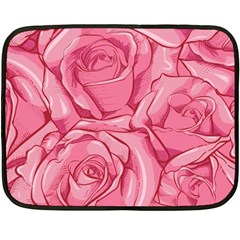 Pink Roses Pattern Floral Patterns Fleece Blanket (mini) by Jancukart