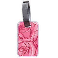 Pink Roses Pattern Floral Patterns Luggage Tag (two Sides) by Jancukart