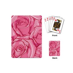 Pink Roses Pattern Floral Patterns Playing Cards Single Design (mini)