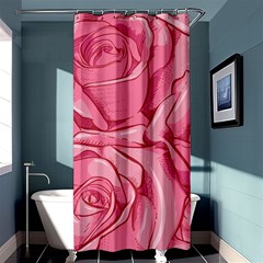 Pink Roses Pattern Floral Patterns Shower Curtain 36  X 72  (stall)  by Jancukart