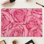 Pink Roses Pattern Floral Patterns Cosmetic Bag (XXL) Front