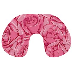 Pink Roses Pattern Floral Patterns Travel Neck Pillow