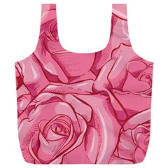 Pink Roses Pattern Floral Patterns Full Print Recycle Bag (xl)