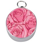 Pink Roses Pattern Floral Patterns Silver Compasses Front