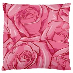 Pink Roses Pattern Floral Patterns Standard Premium Plush Fleece Cushion Case (two Sides) by Jancukart