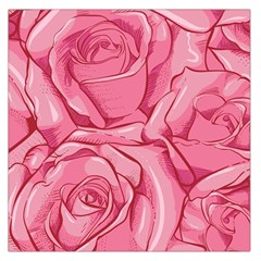 Pink Roses Pattern Floral Patterns Square Satin Scarf (36  X 36 )