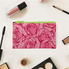 Pink Roses Pattern Floral Patterns Cosmetic Bag (xs)