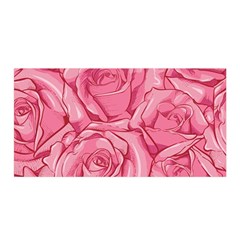 Pink Roses Pattern Floral Patterns Satin Wrap 35  X 70  by Jancukart