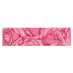 Pink Roses Pattern Floral Patterns Oblong Satin Scarf (16  X 60 ) by Jancukart