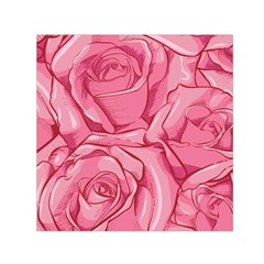 Pink Roses Pattern Floral Patterns Square Satin Scarf (30  X 30 ) by Jancukart