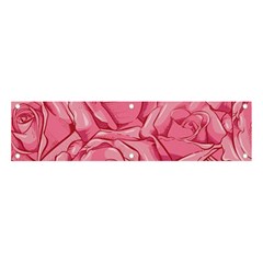 Pink Roses Pattern Floral Patterns Banner And Sign 4  X 1  by Jancukart