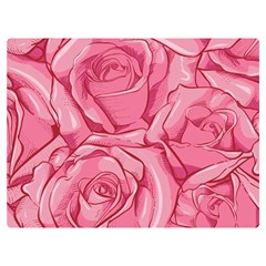 Pink Roses Pattern Floral Patterns Two Sides Premium Plush Fleece Blanket (extra Small) by Jancukart