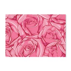 Pink Roses Pattern Floral Patterns Crystal Sticker (a4)