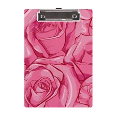 Pink Roses Pattern Floral Patterns A5 Acrylic Clipboard