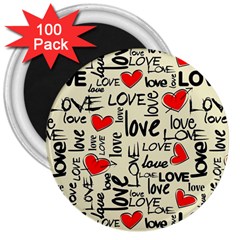 Love Abstract Background Textures Creative Grunge 3  Magnets (100 Pack)