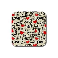 Love Abstract Background Textures Creative Grunge Rubber Square Coaster (4 Pack)