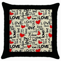 Love Abstract Background Textures Creative Grunge Throw Pillow Case (black)