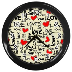 Love Abstract Background Textures Creative Grunge Wall Clock (black)