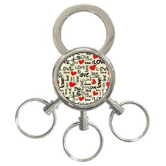 Love Abstract Background Textures Creative Grunge 3-ring Key Chain