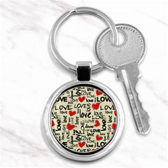 Love Abstract Background Textures Creative Grunge Key Chain (round) by Jancukart