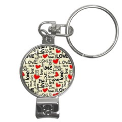 Love Abstract Background Textures Creative Grunge Nail Clippers Key Chain by Jancukart