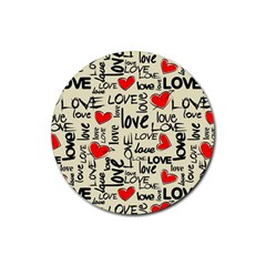 Love Abstract Background Textures Creative Grunge Rubber Round Coaster (4 Pack) by Jancukart