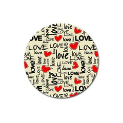 Love Abstract Background Textures Creative Grunge Magnet 3  (round)