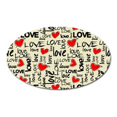 Love Abstract Background Textures Creative Grunge Oval Magnet