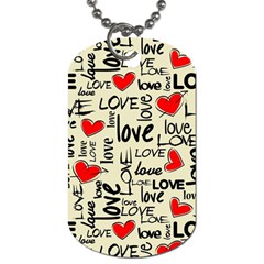 Love Abstract Background Textures Creative Grunge Dog Tag (one Side)