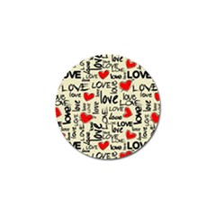 Love Abstract Background Textures Creative Grunge Golf Ball Marker by Jancukart