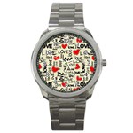 Love Abstract Background Textures Creative Grunge Sport Metal Watch Front