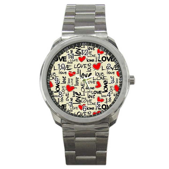 Love Abstract Background Textures Creative Grunge Sport Metal Watch