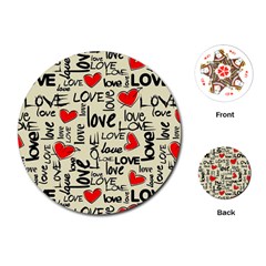 Love Abstract Background Textures Creative Grunge Playing Cards Single Design (round)