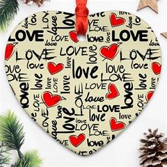 Love Abstract Background Textures Creative Grunge Heart Ornament (two Sides) by Jancukart